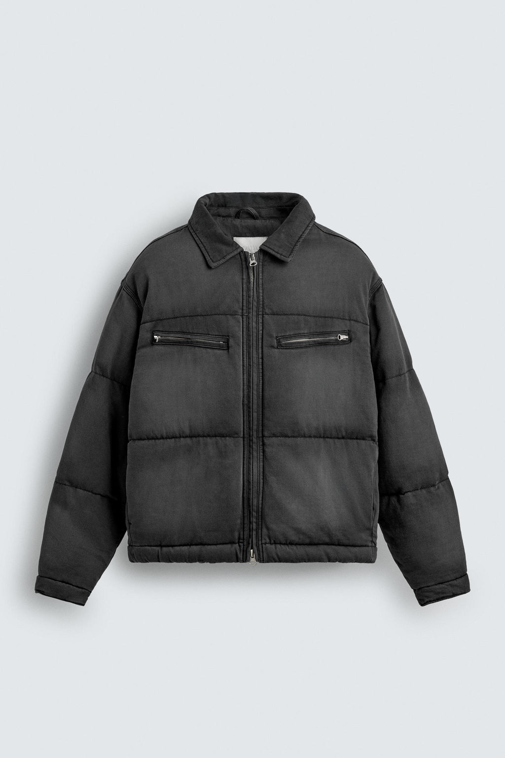 WASHED QUILTED DENIM JACKET - Zara фото 8