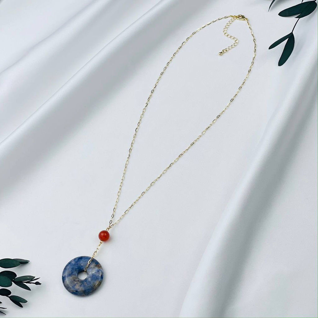 Кулон на цепочке из Содалита и Сердолика 50 см +