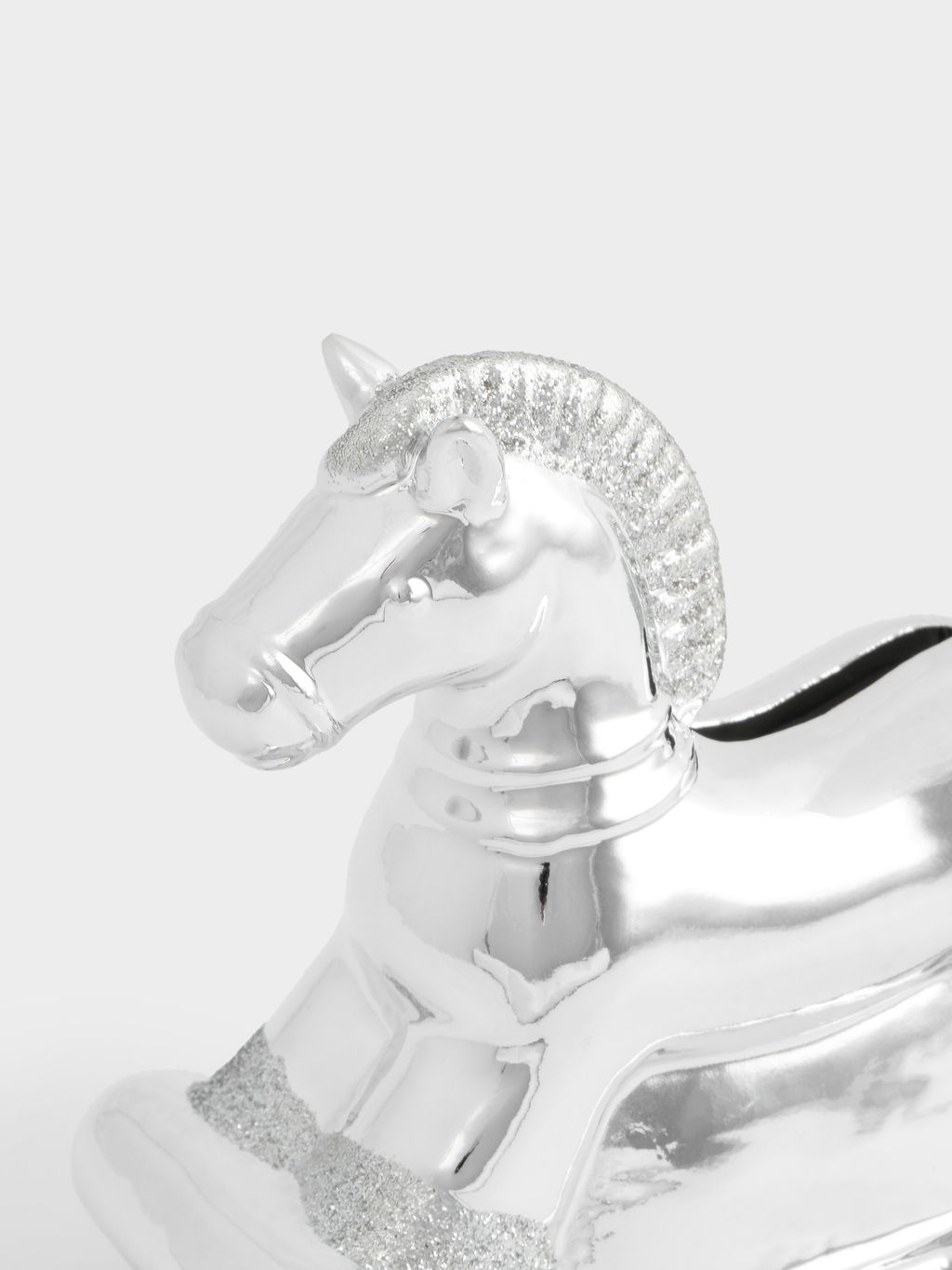 Копилка, 13 см, фарфор P, серебристая, Лошадка-качалка, Horse - Anna lafarg фото 3