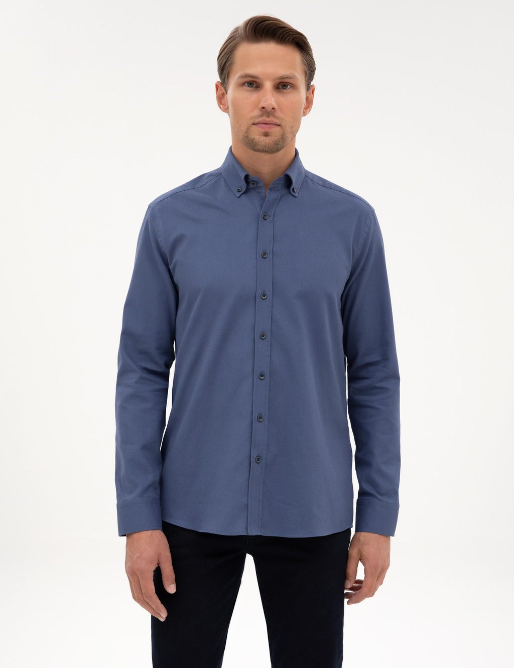 _ndigo Regular Fit Uzun Kollu G_mlek