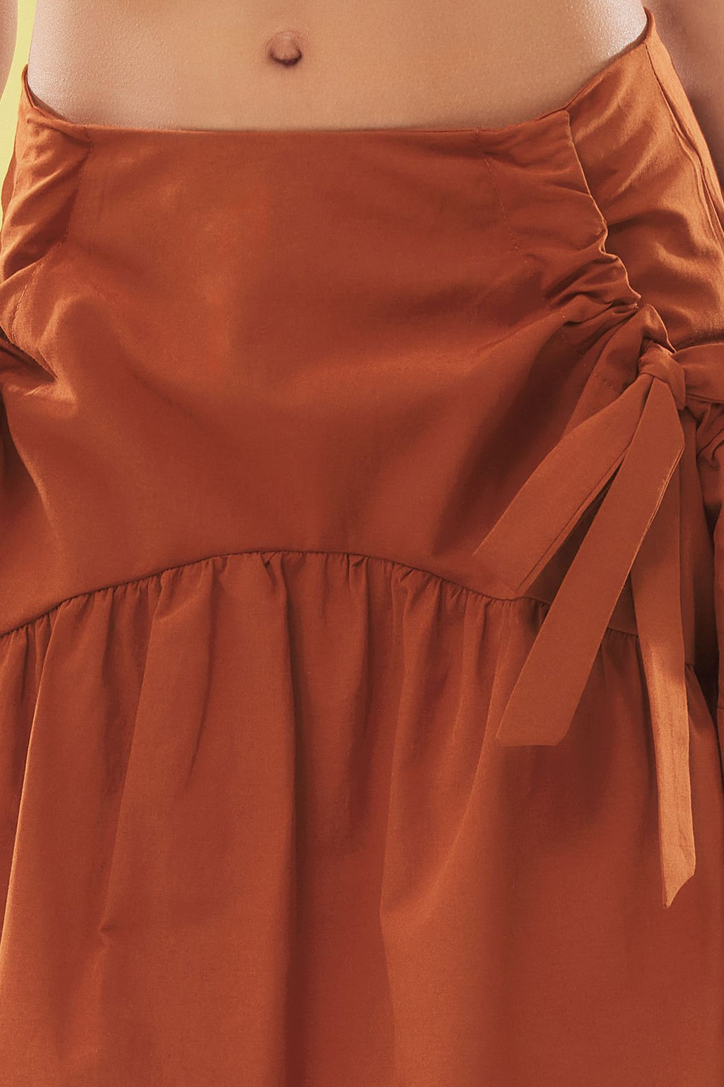 TRENDYOLMILLA Vizon Kalcadan Oturarak Bollasan Poplin Pamuklu Kumas Maxi Boy Dokuma Etek TWOSS25ET00032 фото 3