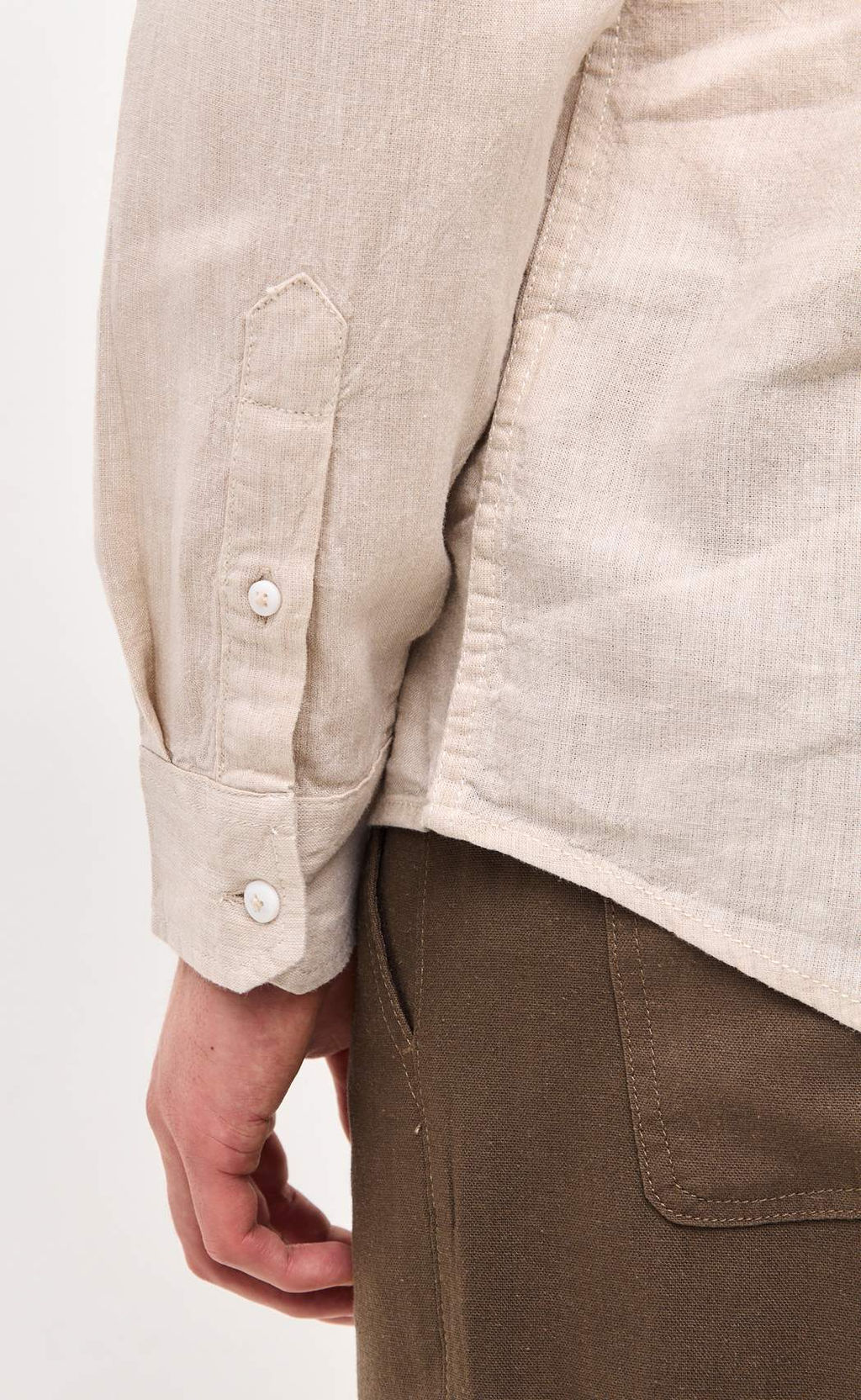 Рубашка д/р лен F111-0450-1 beige - Fine joyce фото 7