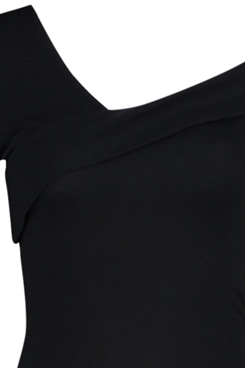 Siyah Pamuklu Esnek Volanl? Fitted/Vucuda Oturan Crop Orme Bluz TWOAW24BZ00161