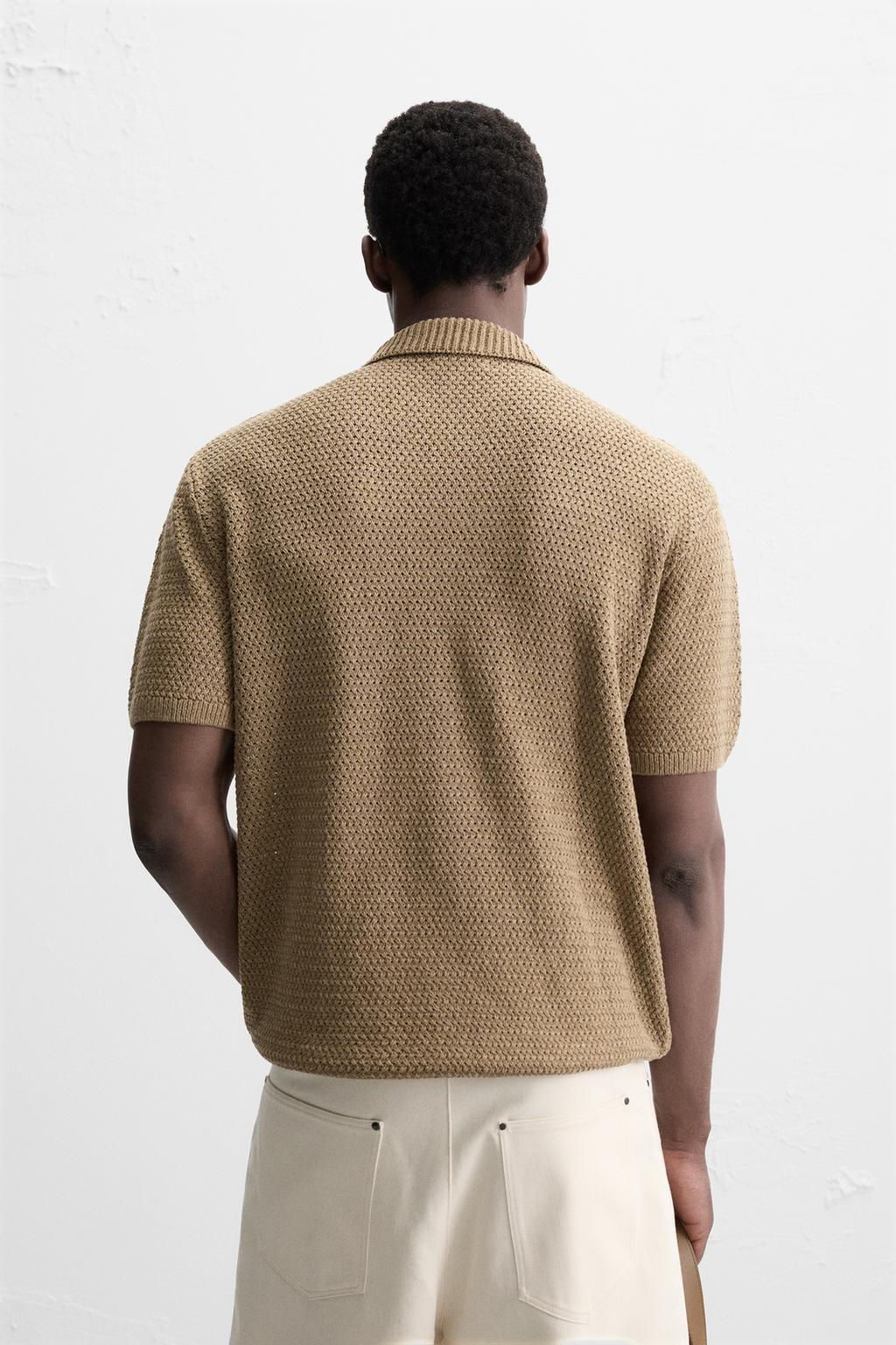CROCHET KNIT POLO SHIRT - Zara фото 3