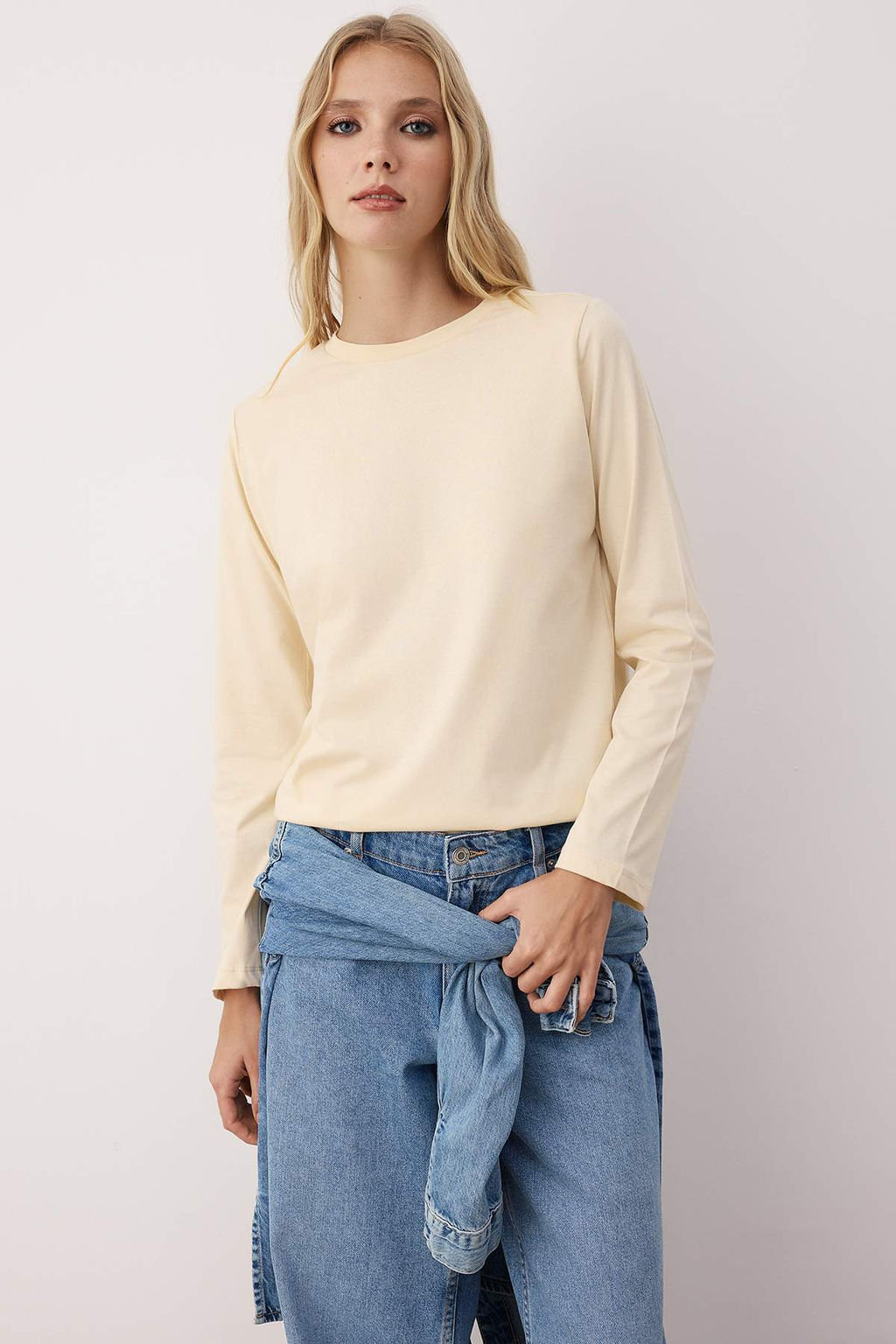 Ac?k Pembe-Tas 2li Paket Bisiklet Yaka Regular/Normal Kesim Orme T-Shirt TWOAW25TS00001