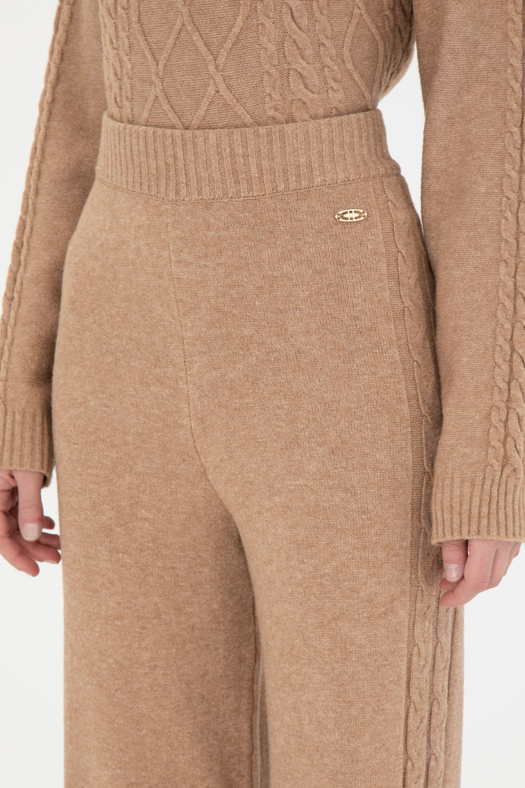 KadДn Kum Melanj Loose Fit Triko Pantolon