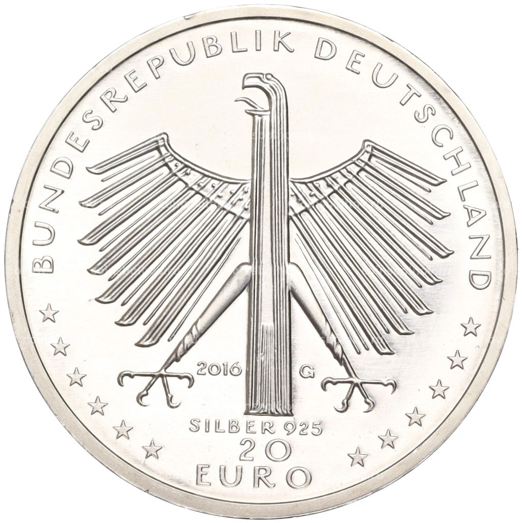 Монета 20 евро 2016 года Германия 125 лет со дня рождения Отто Дикса