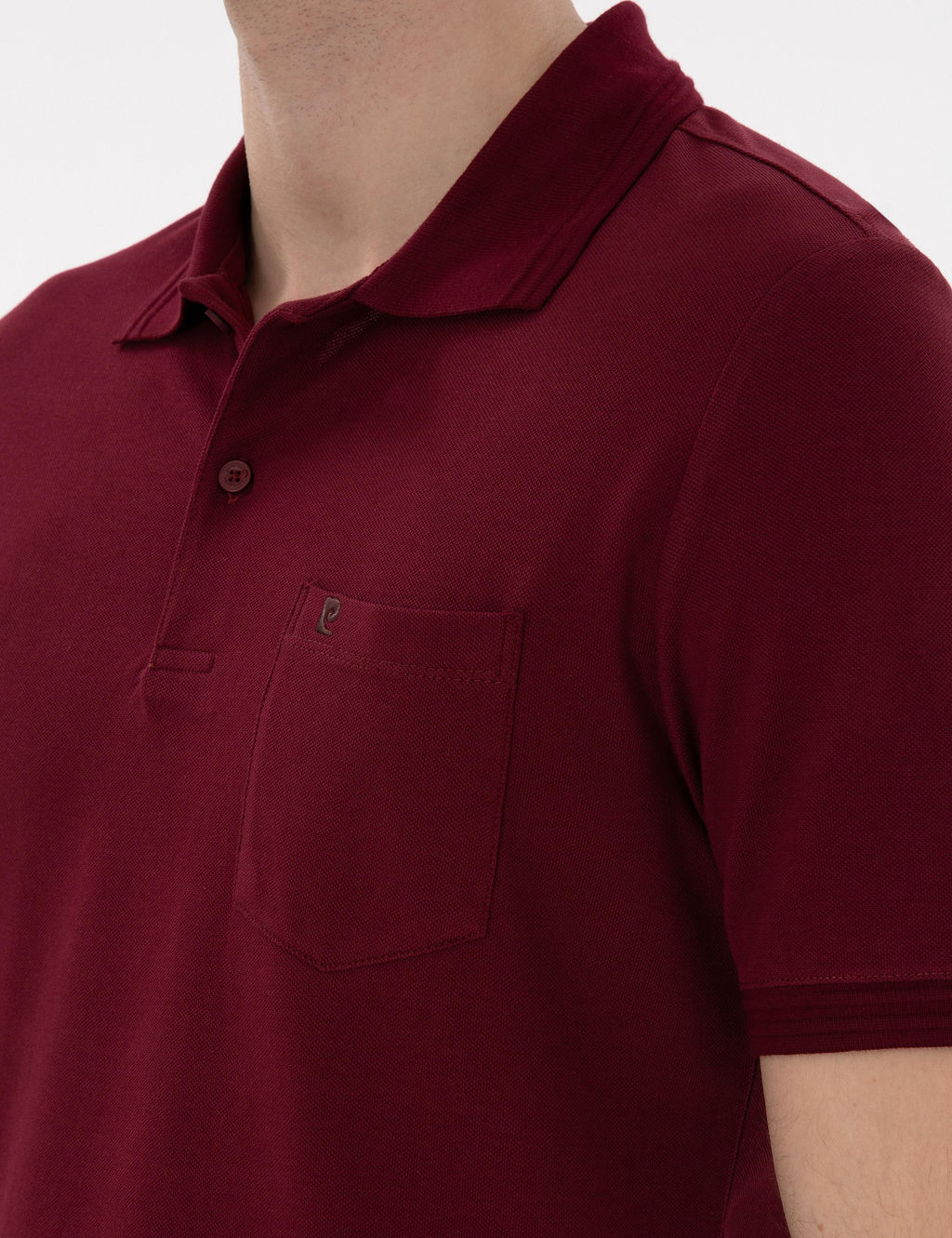 Bordo Regular Fit %100 Pamuk Polo Yaka Basic Ti__rt