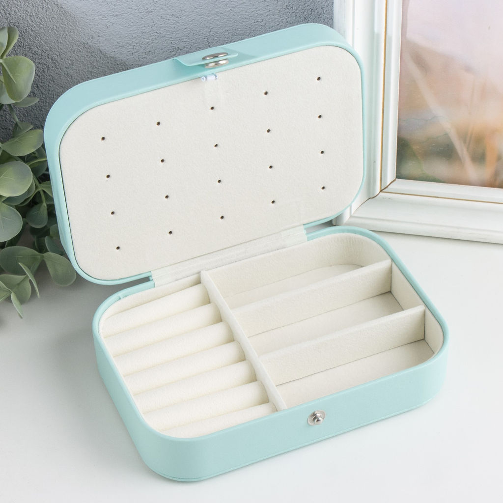 Шкатулка кожзам для украшений Матовая гладь бирюзовая 16х11х5 см - Simaland фото 3