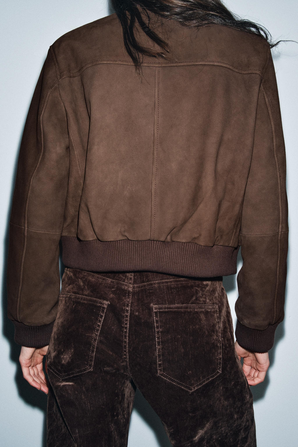 ZW COLLECTION LIMITED EDITION SUEDE LEATHER BOMBER JACKET - Zara фото 5