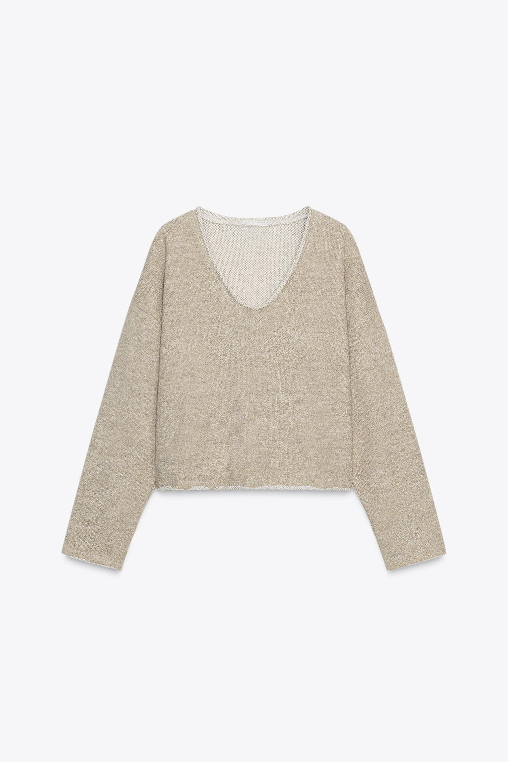 RUSTIC SWEATSHIRT WITH V-NECK - Zara фото 5