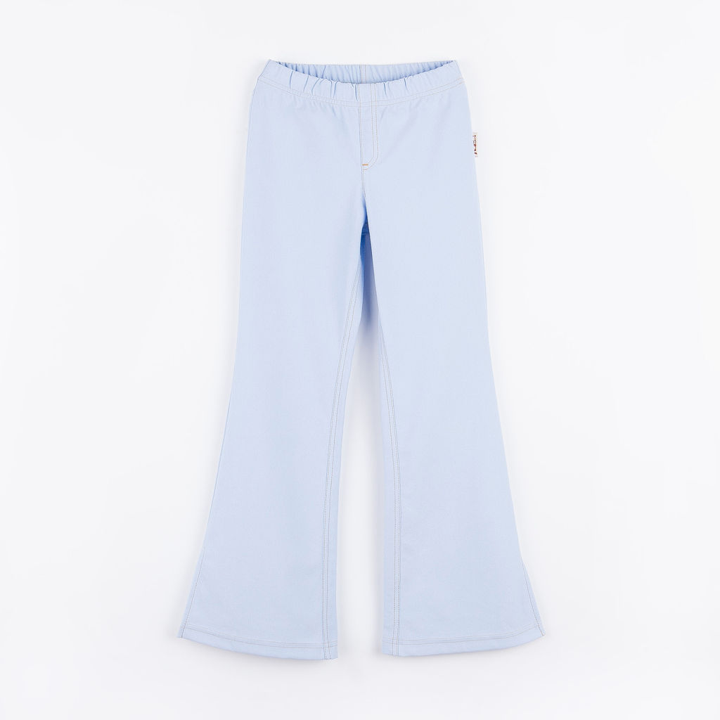 Брюки расклешенные с разрезами Светлый деним подростковые - Bungly фото 2