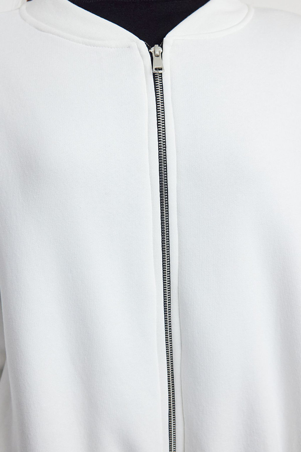 Ekru Fermuarl? Oversize/Genis Kal?p Kal?n Ici Polarl? Orme Sweatshirt TWOAW25SW00122