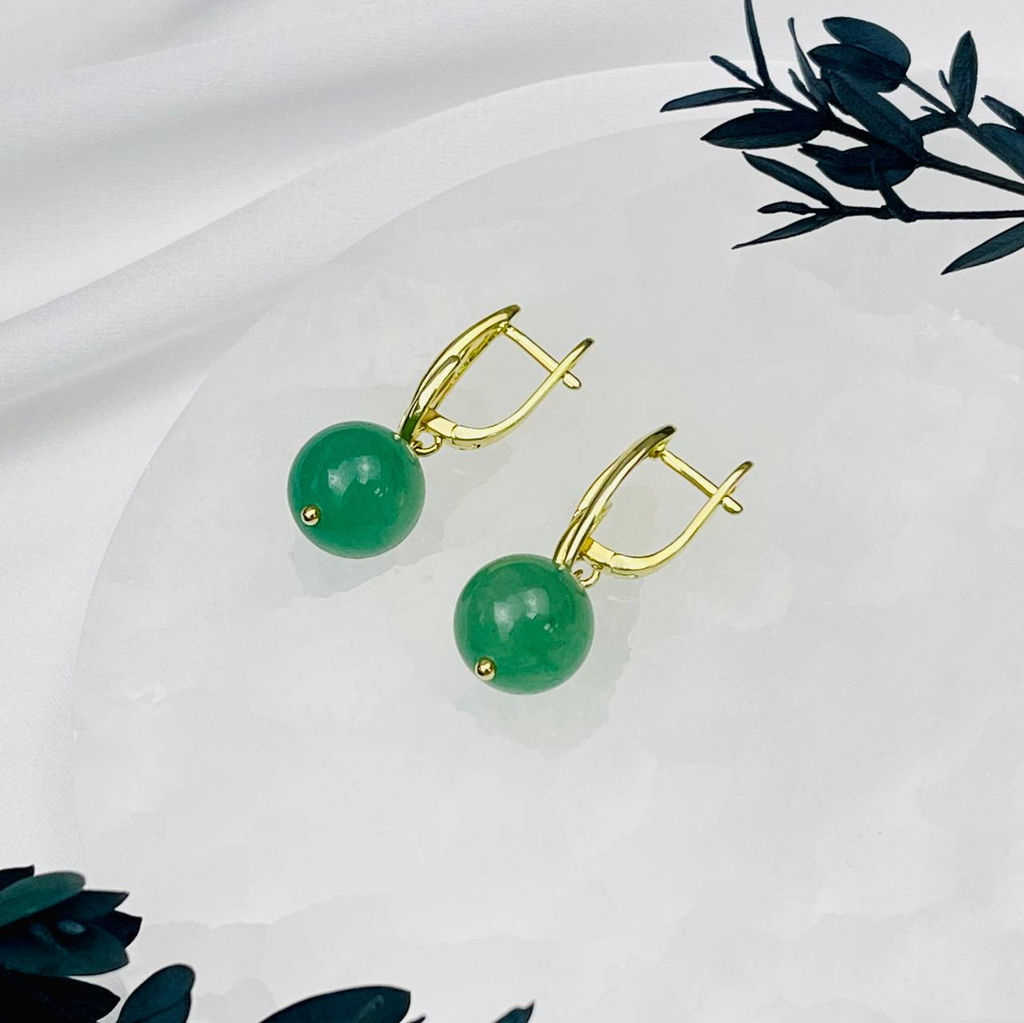 Серьги из зеленого Кварца