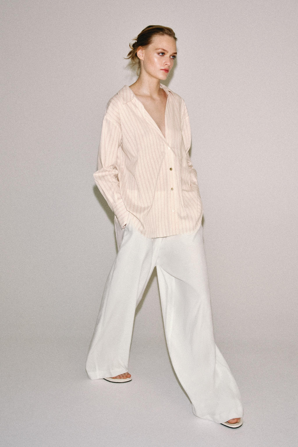 CAMISA RAYAS ZW COLLECTION / Rosa / Blanco - Zara фото 5