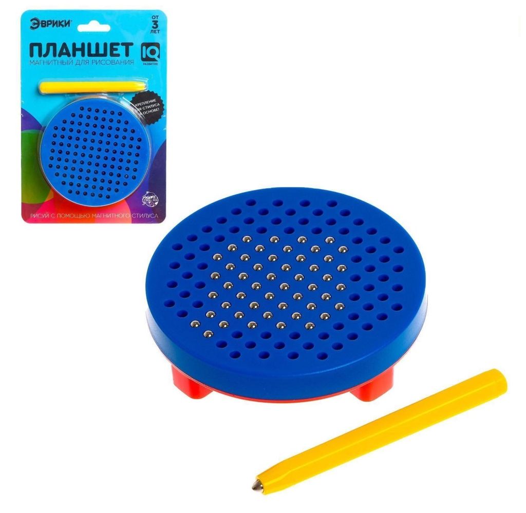 Эврики. Планшет обучающий "Магнитное рисование" 120 отверстий, с креплением цвет синий арт.6534381