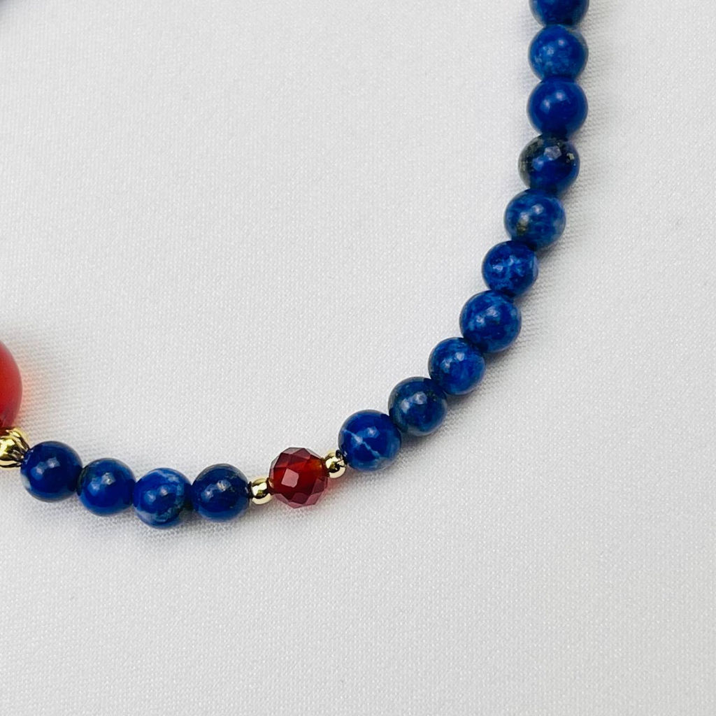 Браслет из Лазурита и Сердолика 18 см +