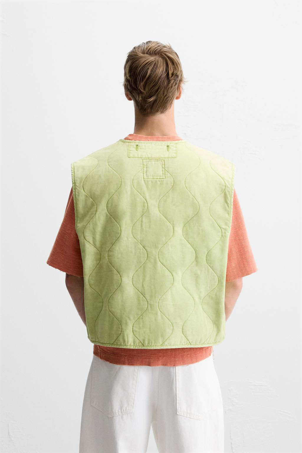 FADED PRINT QUILTED GILET - Zara фото 3