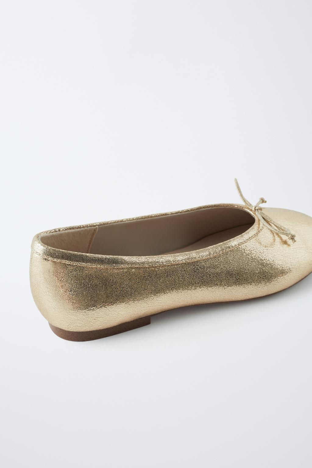 METALLIC BALLET FLATS - Zara фото 5