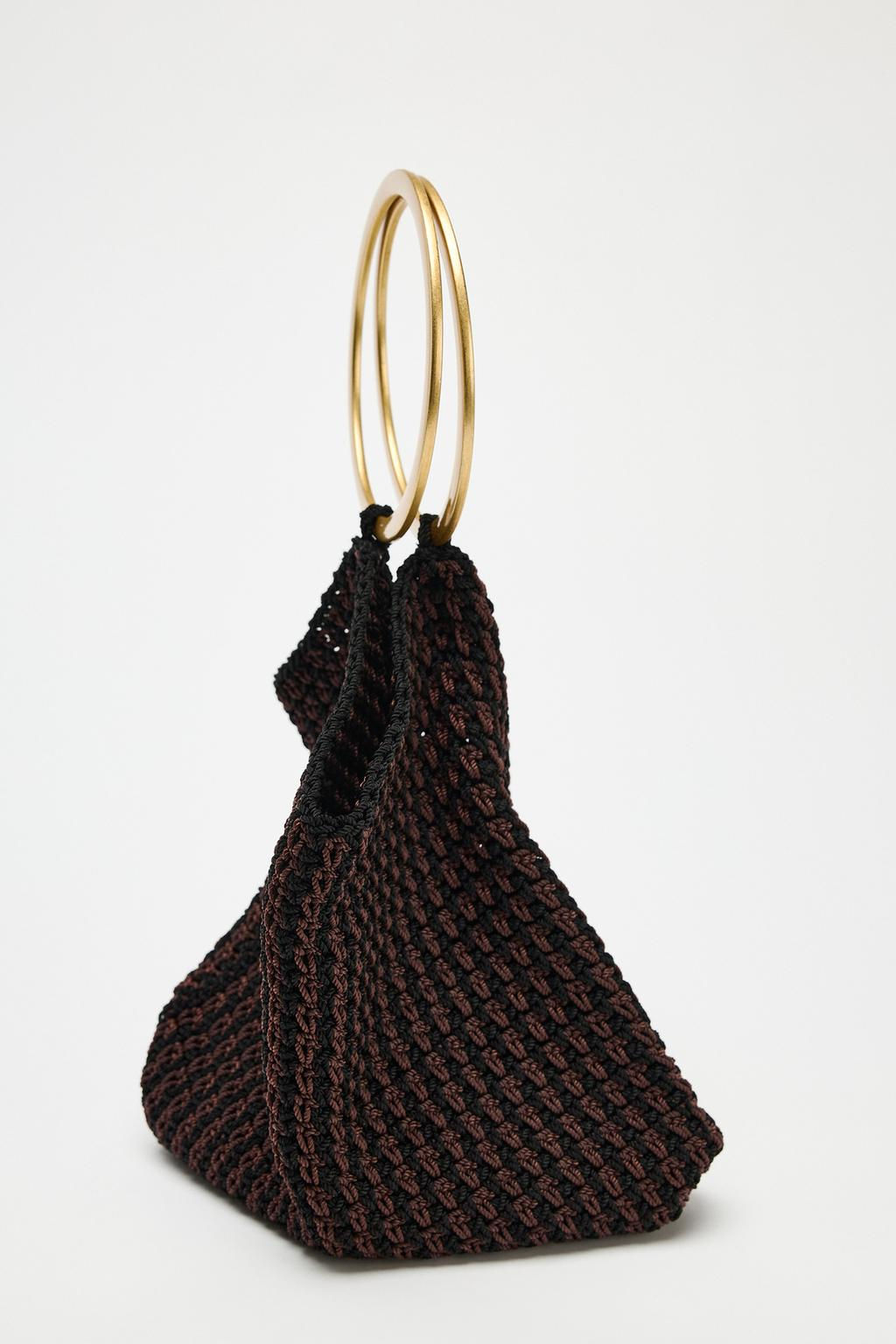 BRAIDED BAG WITH METAL HANDLE - Zara фото 3