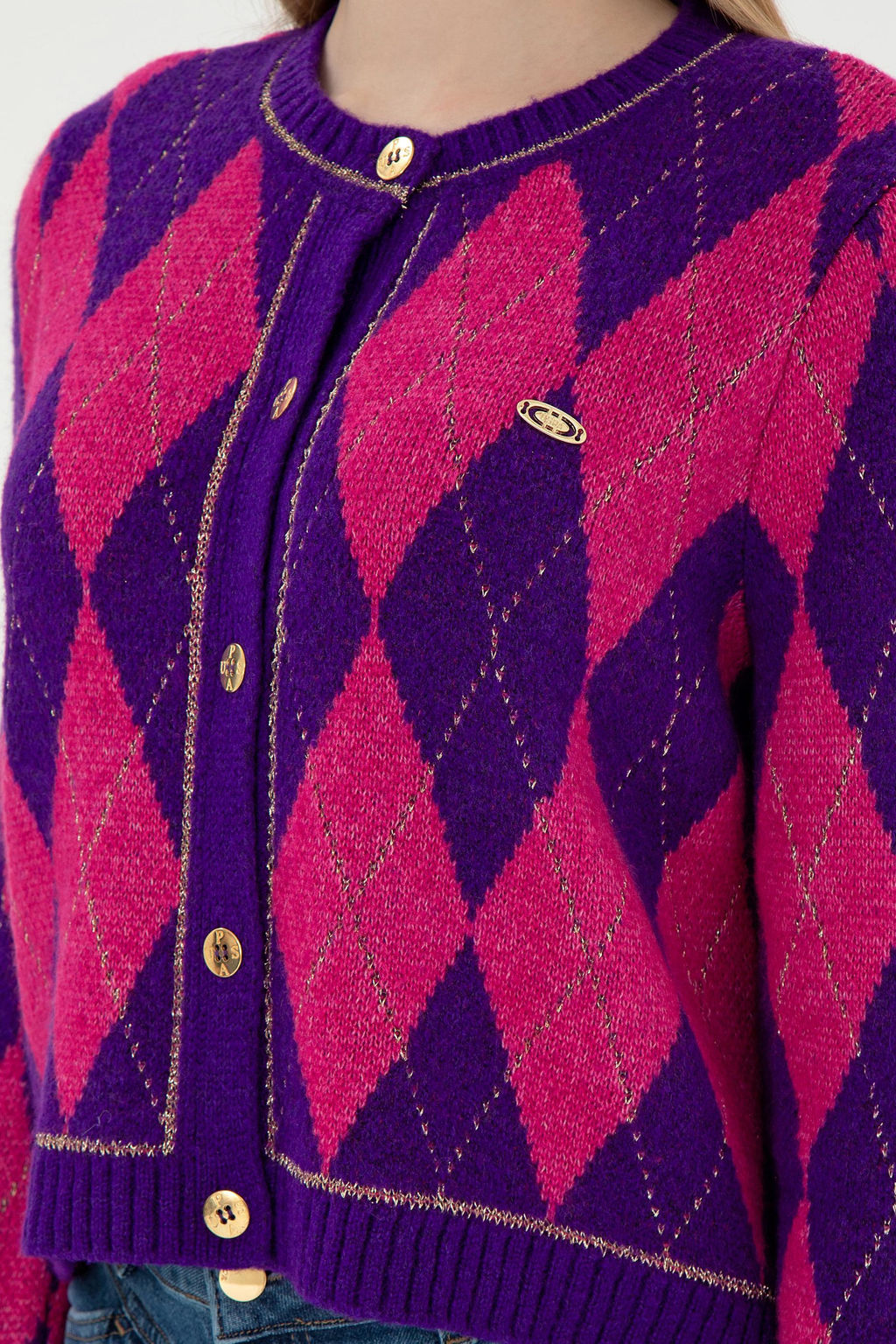 Женский фиолетовый трикотажный кардиган Неожиданная скидка в корзине - U.s. polo assn фото 7