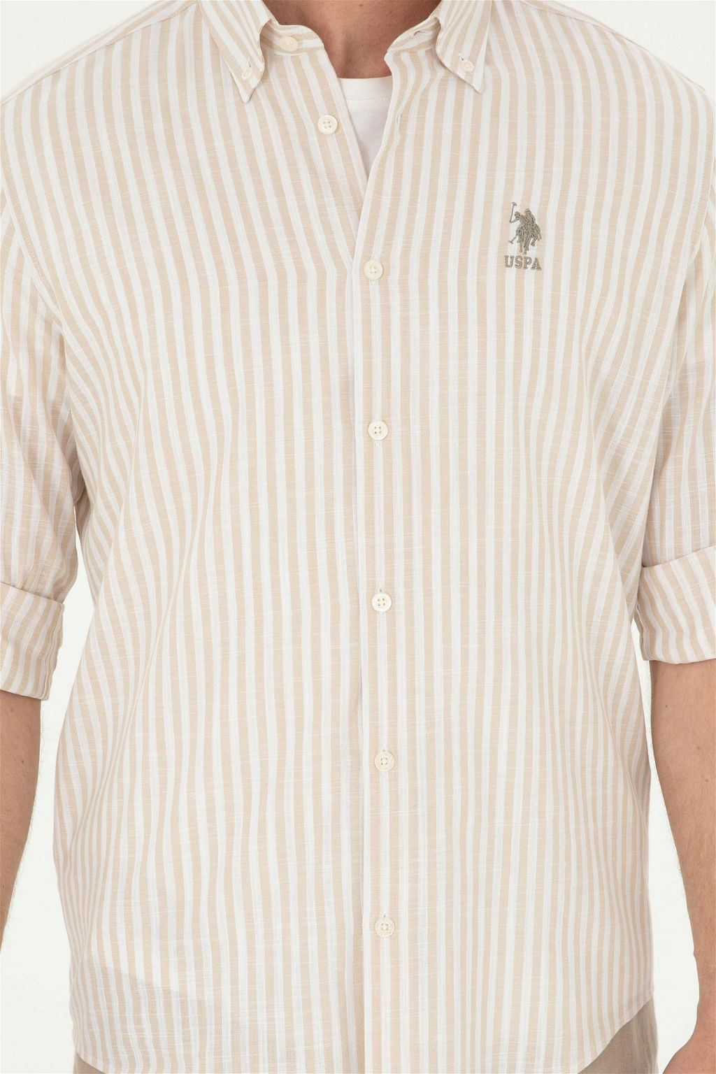 U. S. Polo Assn / Мужская рубашка с длинным рукавом Stone - U.s. polo assn фото 6