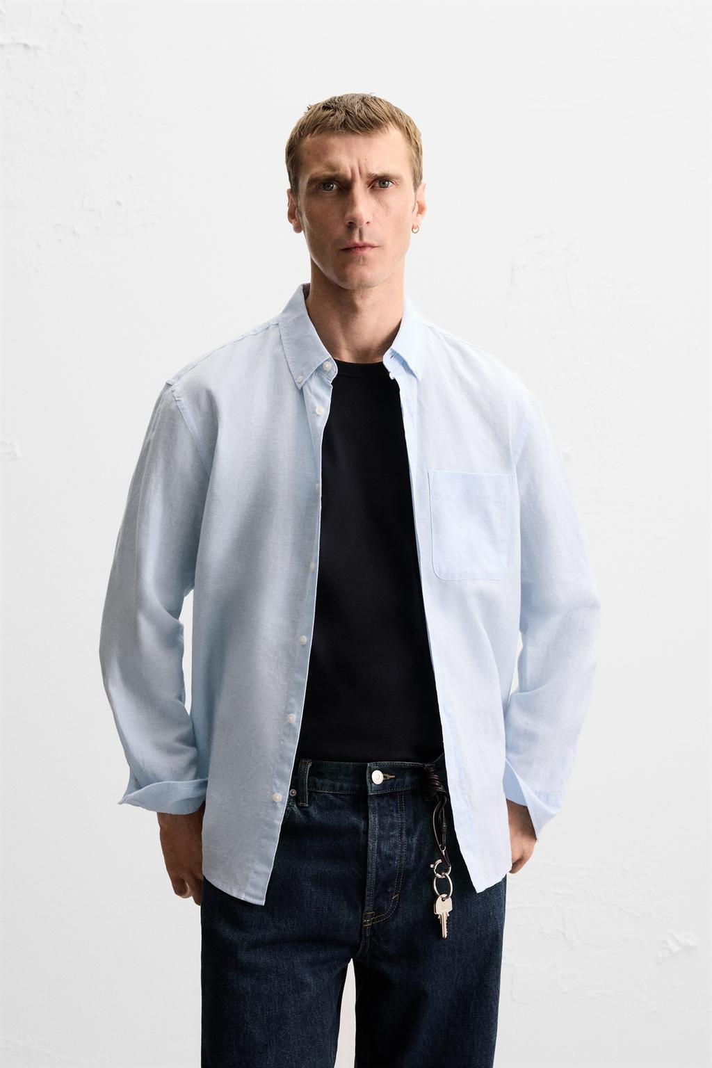 COTTON - LINEN SHIRT - Zara фото 3