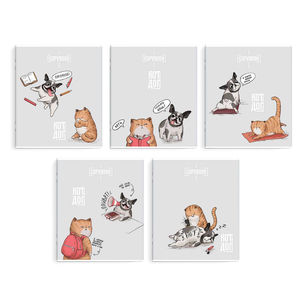 Тетрадь, 48 л, клетка, арт. 63709/ 5 ДВА ТОВАРИЩА мягкий переплёт