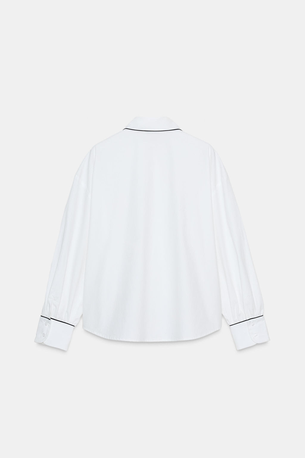 POPLIN SHIRT WITH CONTRAST PIPING - Zara фото 7