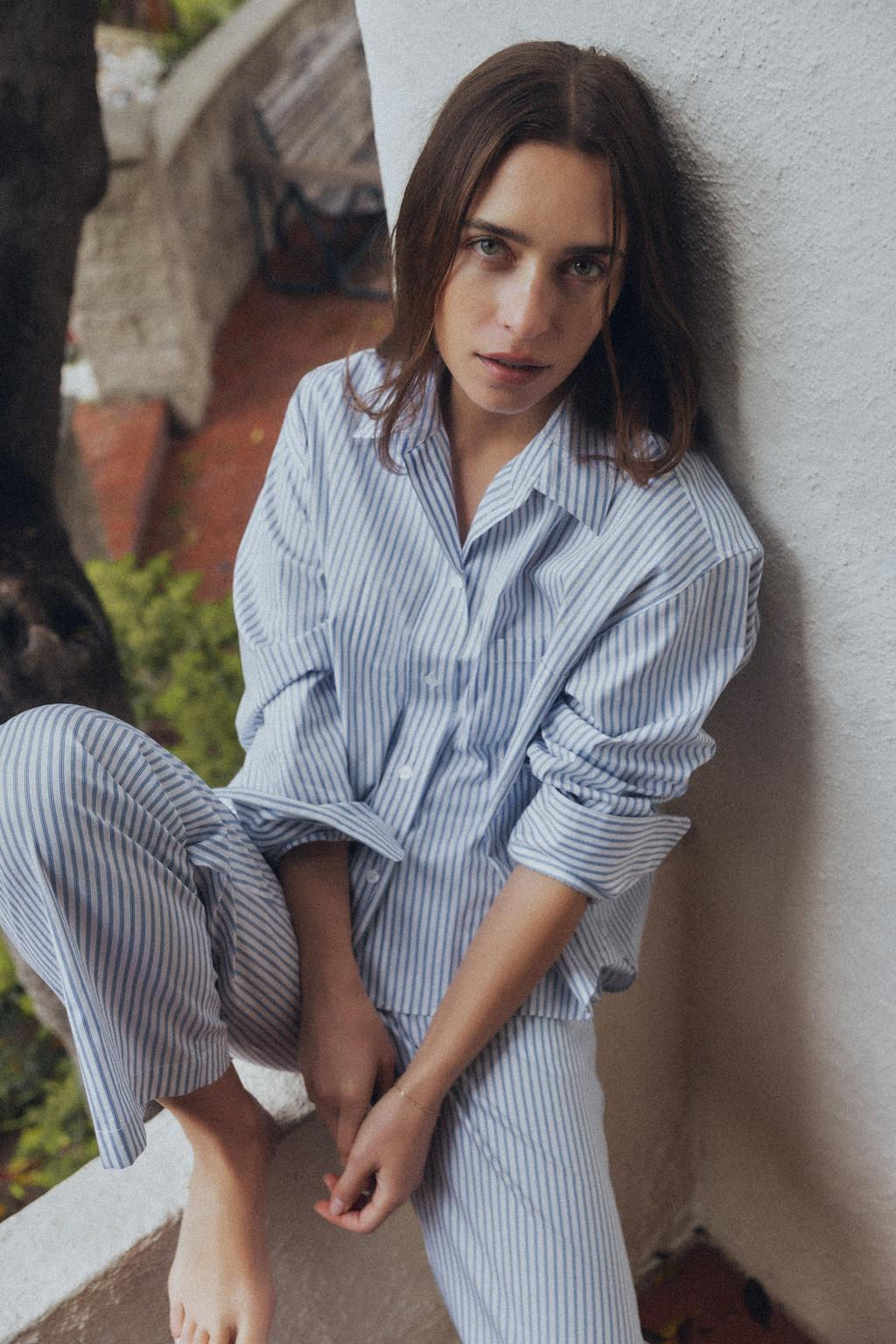 STRIPED PYJAMA-STYLE SHIRT - Zara фото 3