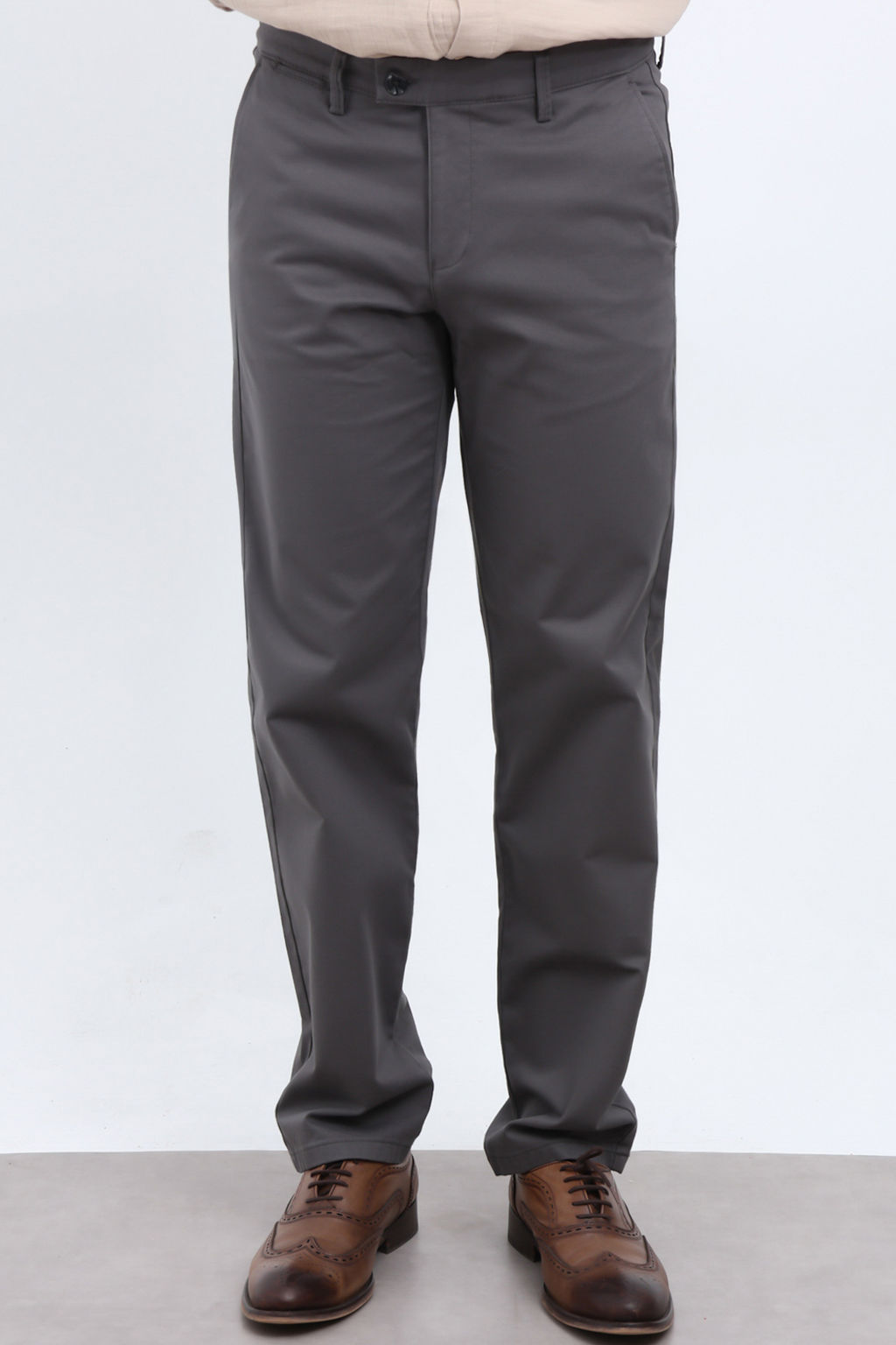 Gri Erkek Gabardin Dokulu Kumas Pantolon TMNAW26PL00026