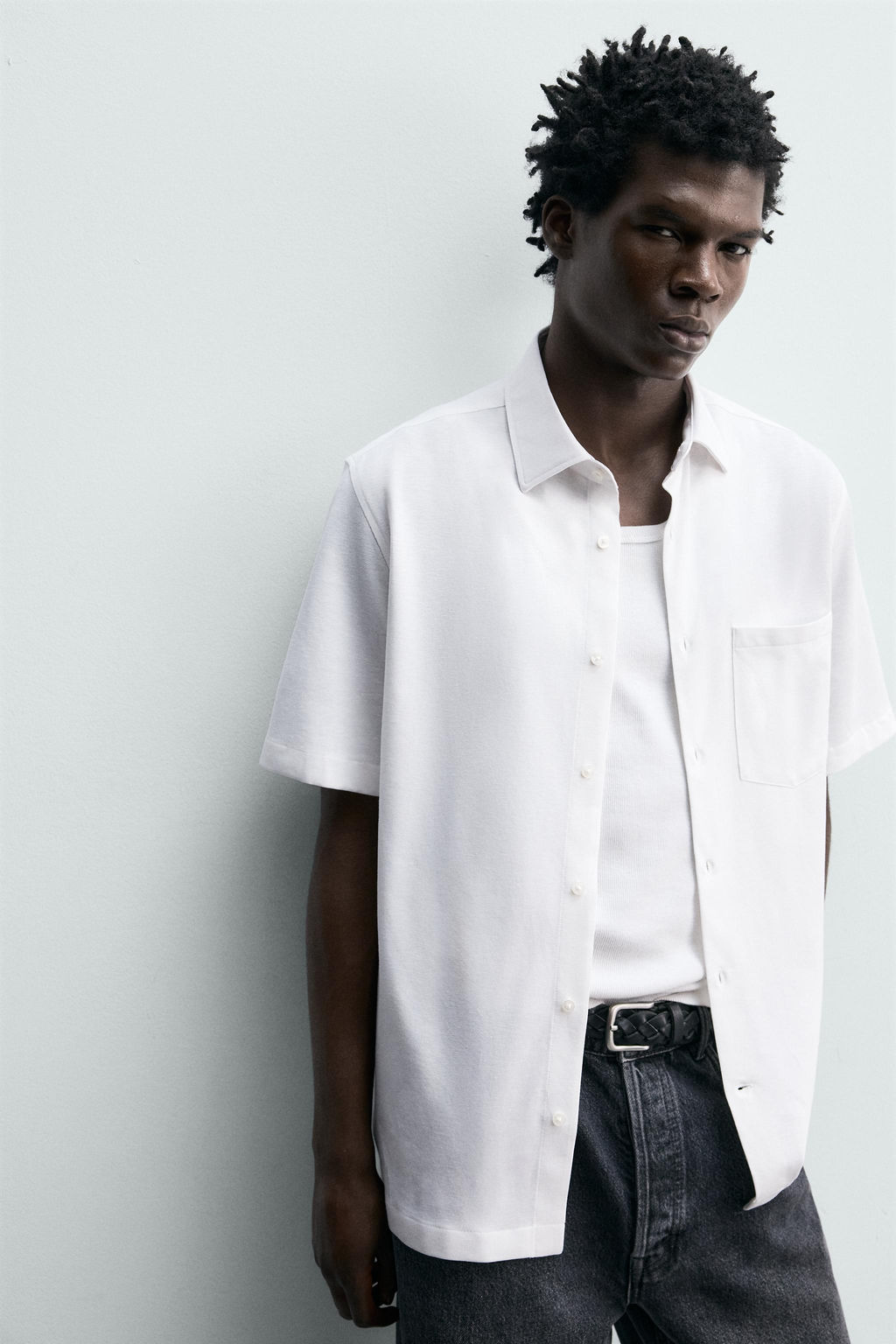 CAMISA REGULAR FIT ESTRUCTURA / Blanco - Zara фото 6