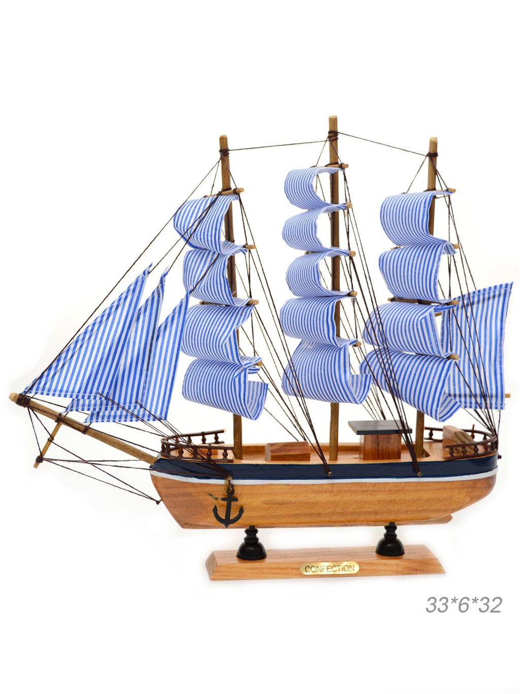 Макет парусного корабля 33х6х32 см / 3329G/2 /уп 18/ - ГалеонТрейд фото 14