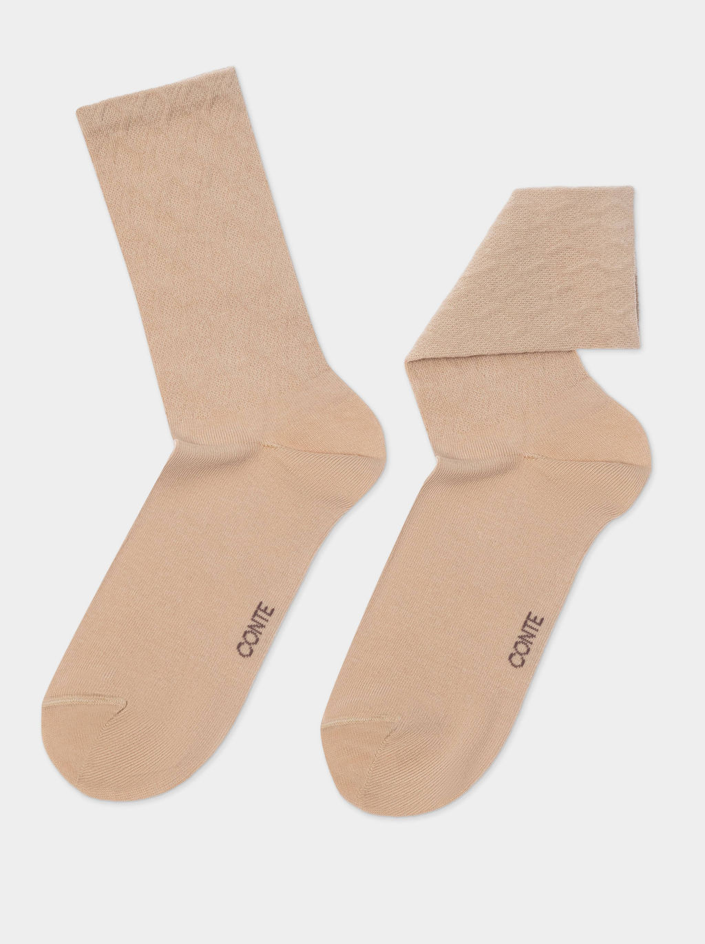 Цена за 2 пары CONTE ACTIVE Носки женские хлопковые (удлиненные) бежевый - Conte elegant фото 4