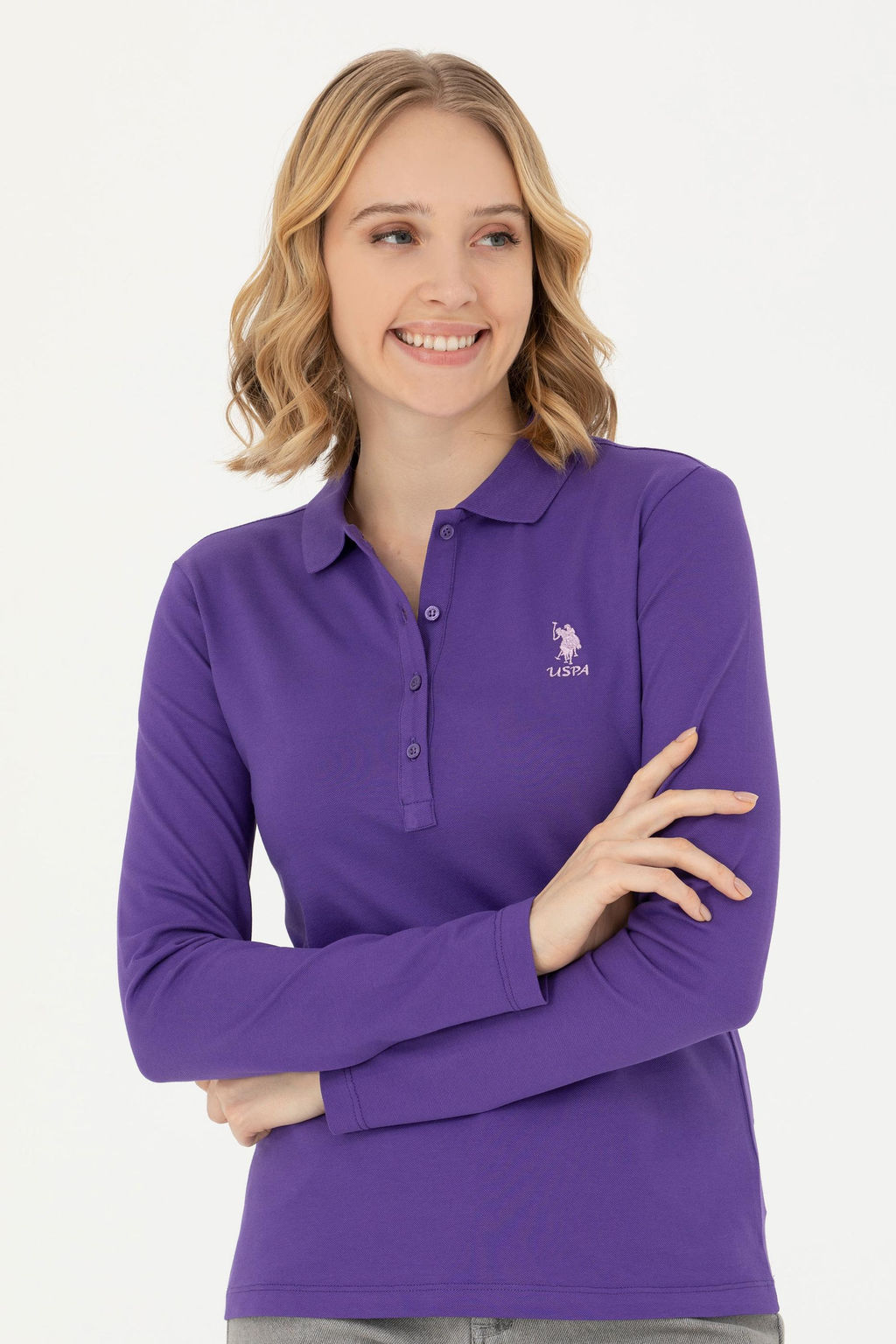 Женский фиолетовый базовый свитшот - U.s. polo assn фото 10
