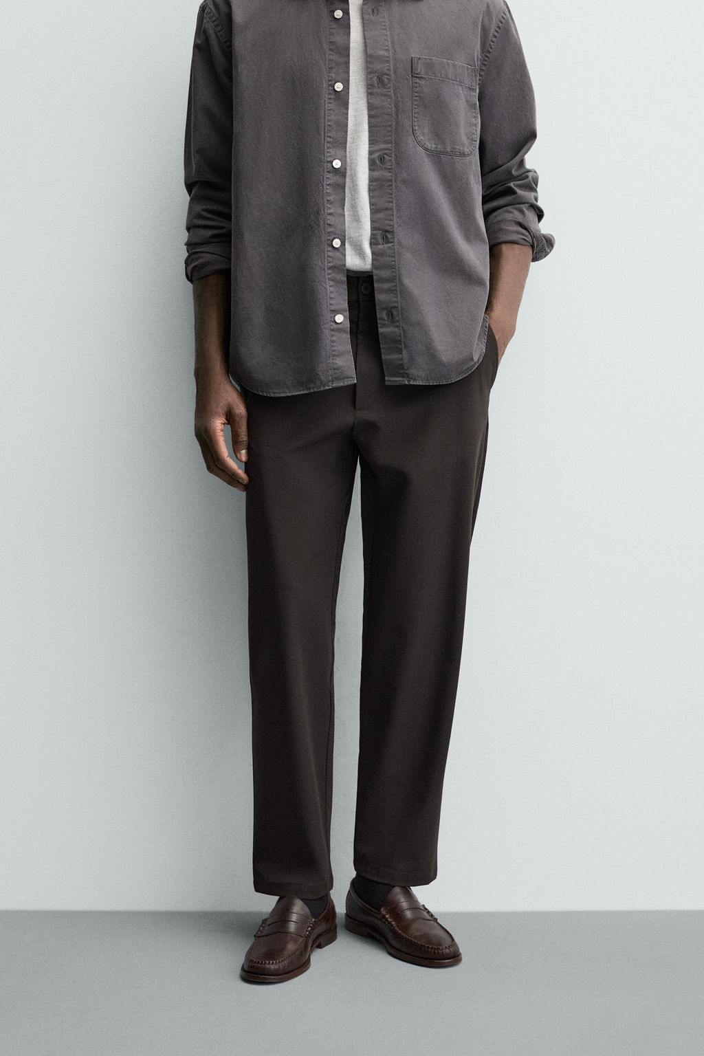 PANTAL?N REGULAR FIT CONFORT / Marr?n - Zara фото 2