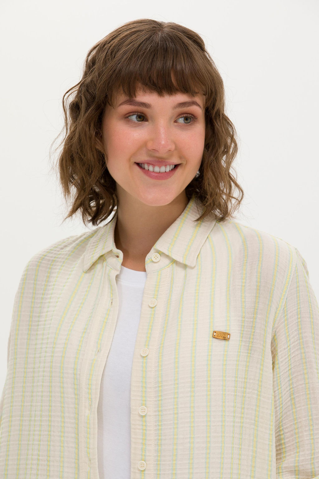 Женская рубашка цвета морской волны с длинным рукавом - U.s. polo assn фото 2