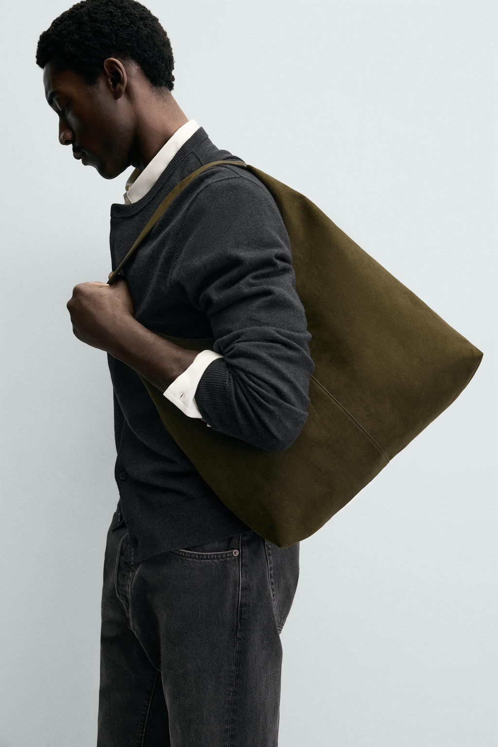 BOLSO SHOPPER LISO / Verde Caqui - Zara фото 2