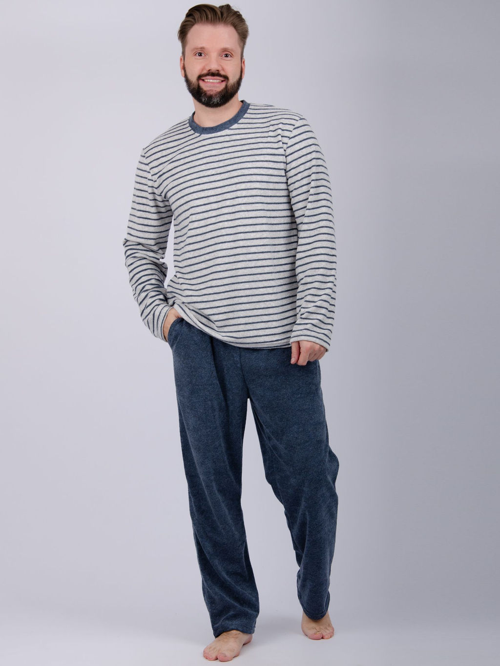 Пижама "Вояж" синяя, махра