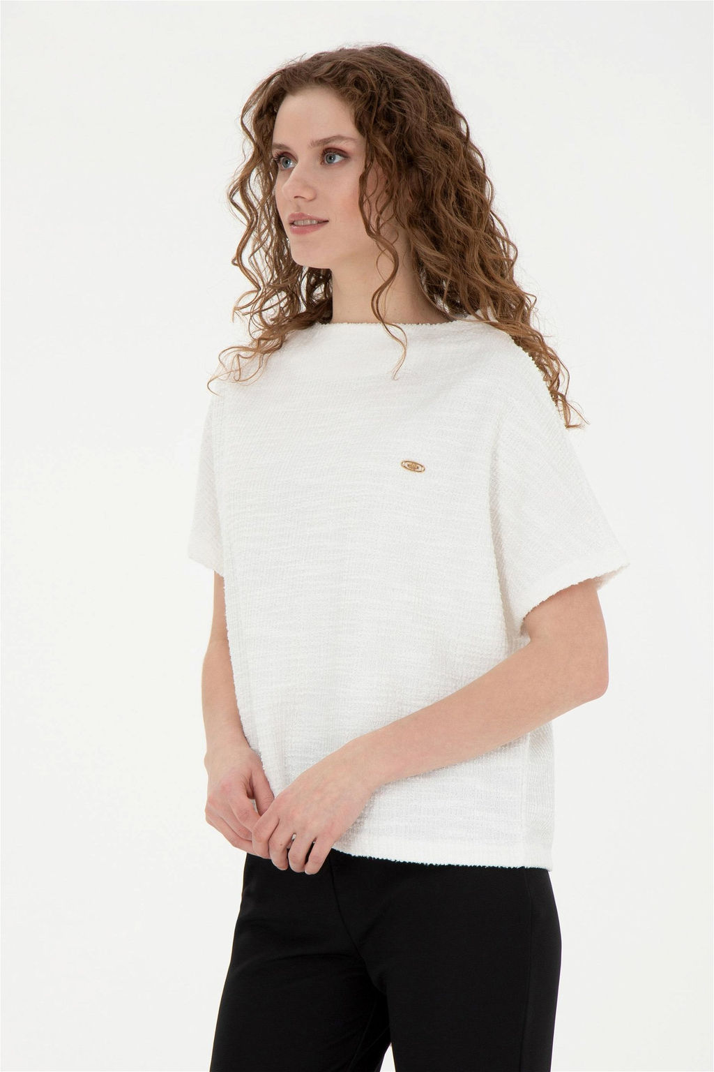 Женская футболка цвета экрю - U.s. polo assn фото 3