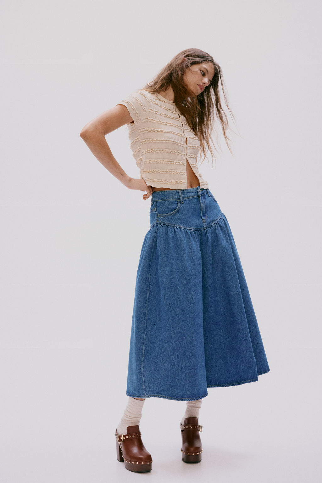 Falda denim fruncida - H&m фото 6
