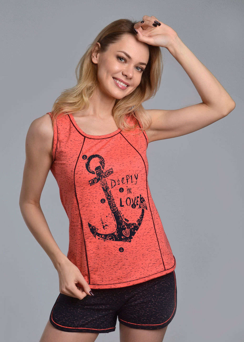 Комплект с шортами ЯКОРЬ (коралл темно синий №13/15)