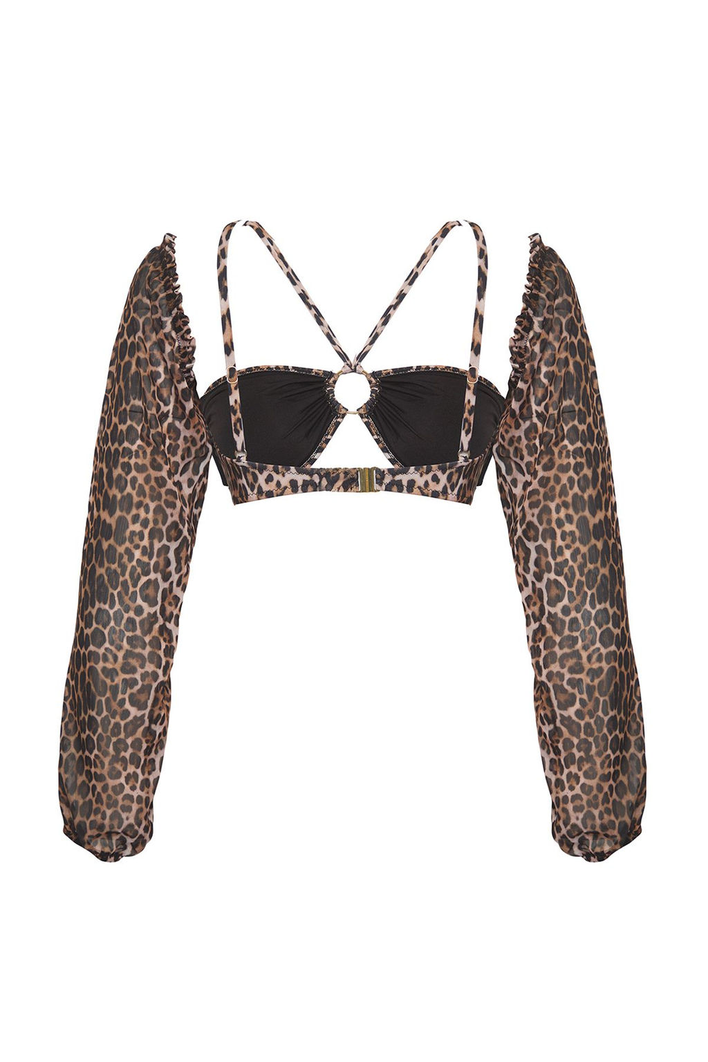 TRENDYOLMILLA Leopar Desenli Tak C?kar Kollu Aksesuarl? Capraz Baglamal? Bikini Ustu TBESS25BU00015  фото 7