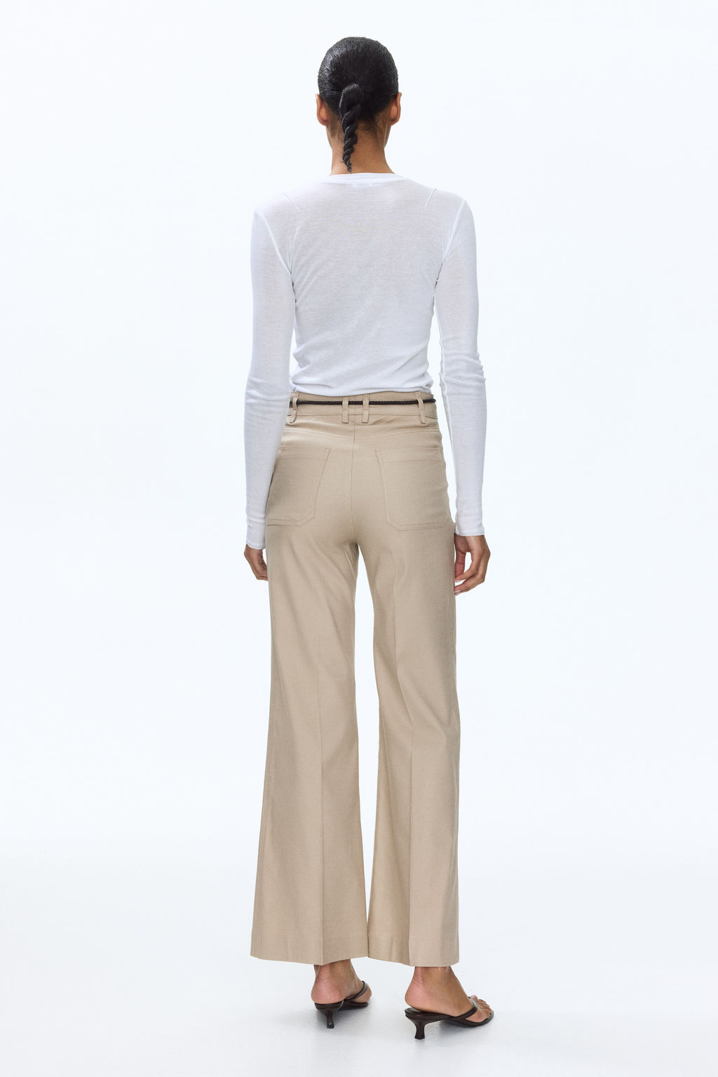 Pantal?n bootcut en mezcla de lino - H&m фото 4