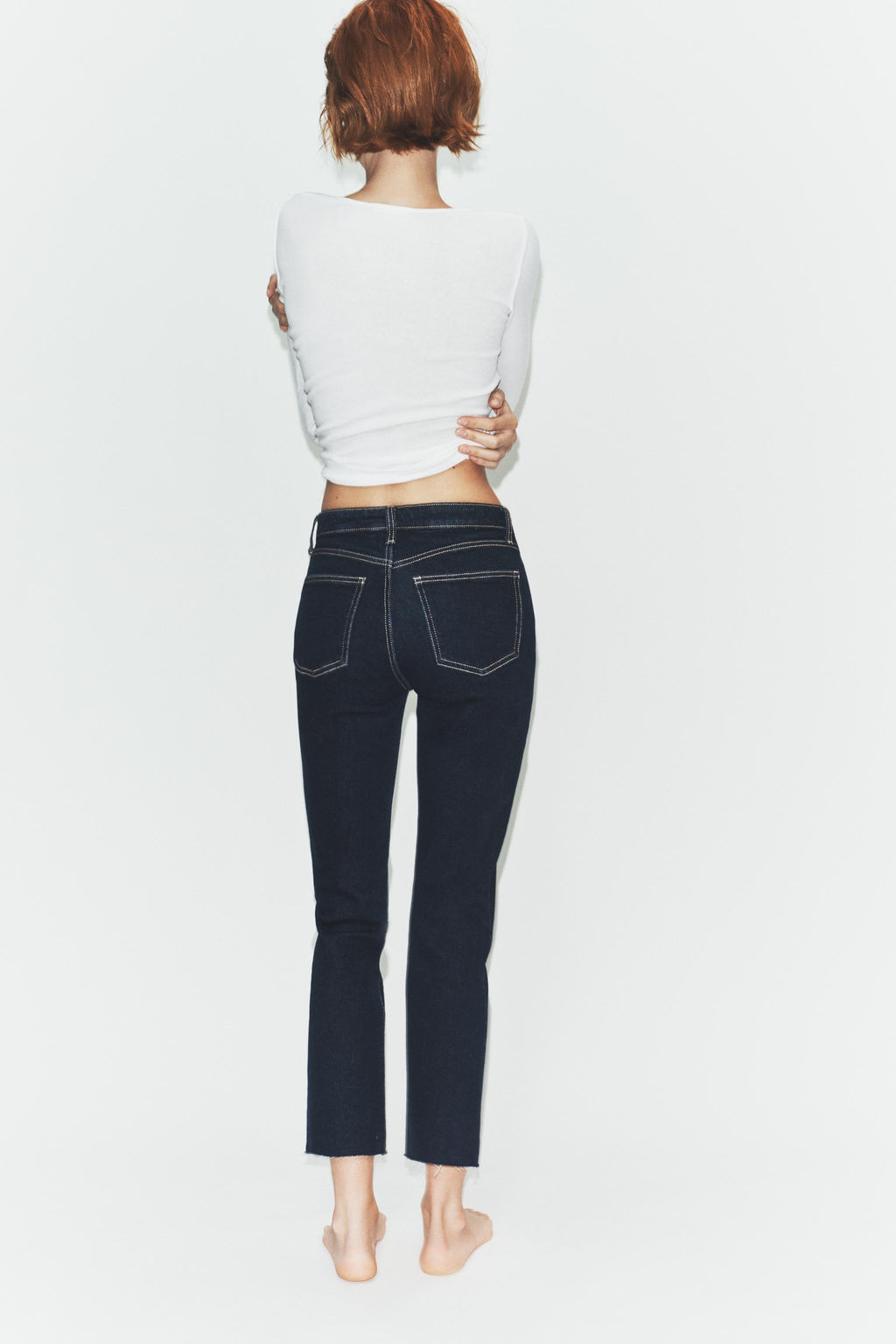 TRF CROPPED FLARE HIGH-WAIST JEANS - Zara фото 16