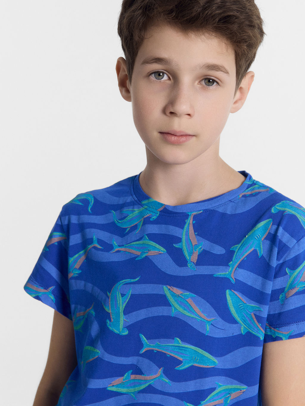 Комплект для мальчиков (футболка, шорты) синий с рыбками - Mark formelle фото 7