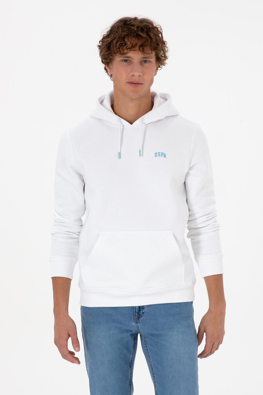 Erkek Beyaz Basic Sweatshirt Sepette S_rpriz _ndirim