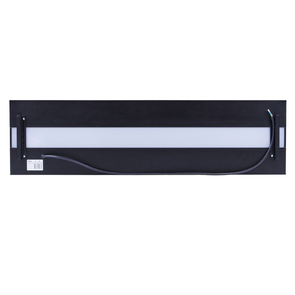 ULO-K16B 2x22W/4000K/L100 5W/3000K IP44 BLACK Светильник линейный светодиодный подвесной с фоновой подсветкой. Белый свет (4000К). Алюминий. Цвет черный. TM Uniel