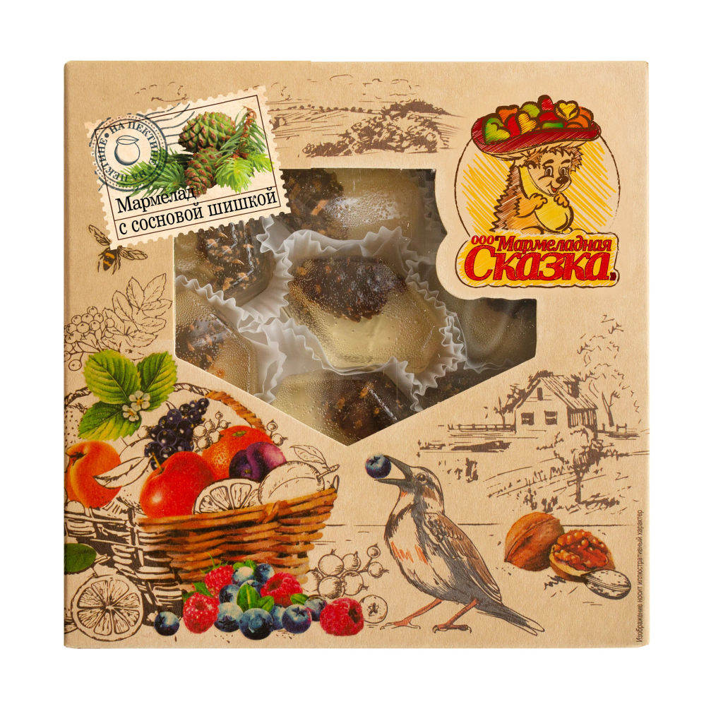 Мармелад желейный формовой "С сосновыми шишками" 200гр