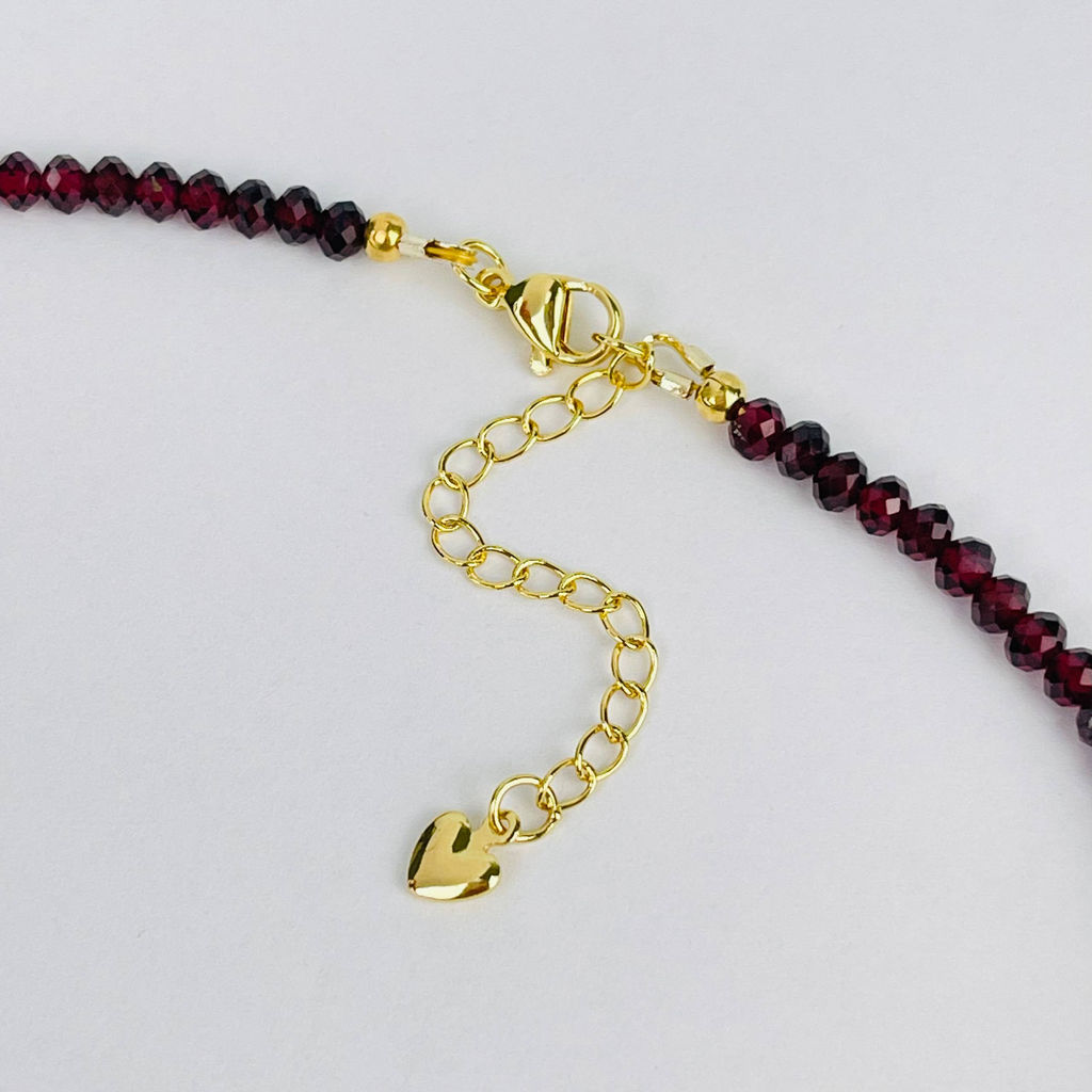 Колье из Граната, Жемчуга и Лепидолита 40 см +